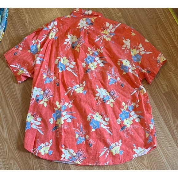 2 Old Navy Mens Slim Fit Floral Short-Sleeve Shirts XXL 100% Cotton Hawaiian - Picture 10 of 15